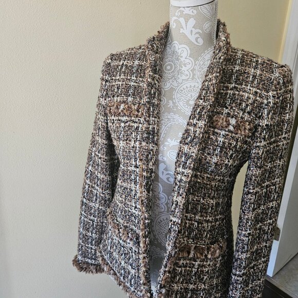 Rafaella Brown Tweed Woman`s Jacket -Blazer size 6 - Picture 6 of 10